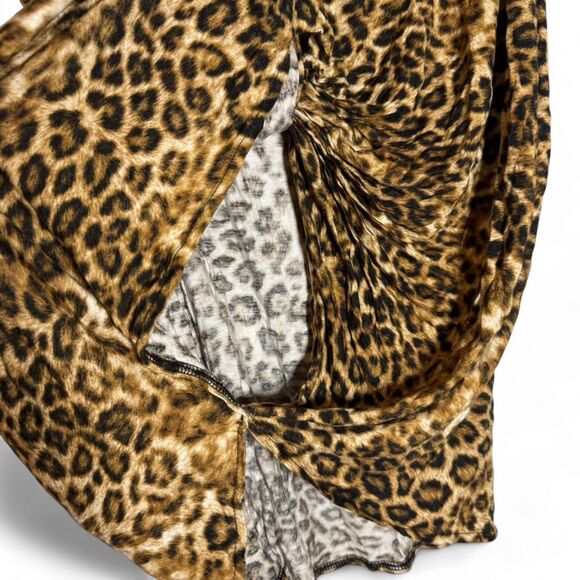Women's Jennifer Lopez XS Animal Print Wrap Cowl Neck - Picture 6 of 7